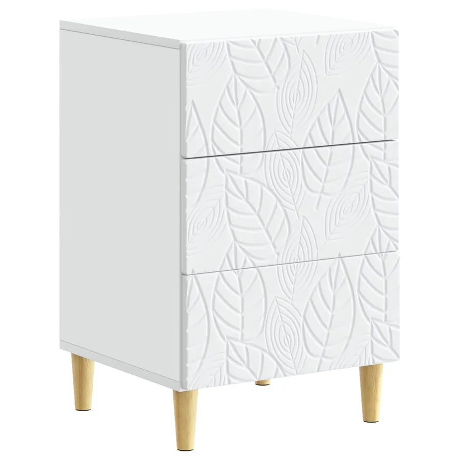 Table de chevet Blanc 43 x 39,5 x 66,5 cm Bois d'ingénierie - 2