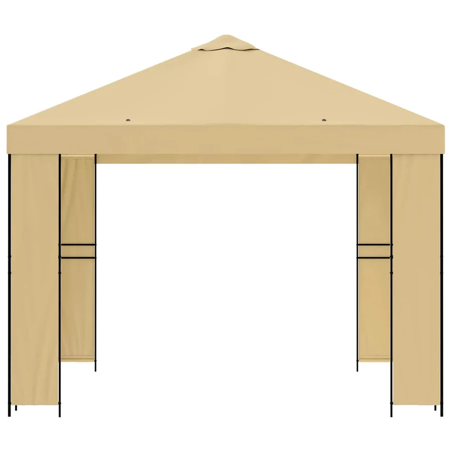 Pavillon 3 x 3 m Crème Polyester et Acier 190 gsm - 4