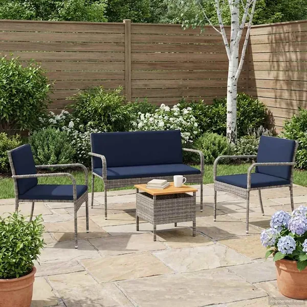 Ensemble de jardin avec coussin acier