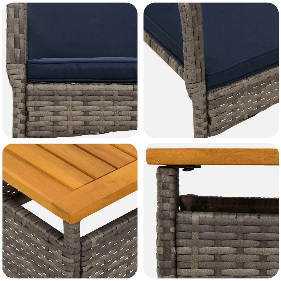 Ensemble de jardin avec coussin acier - 7