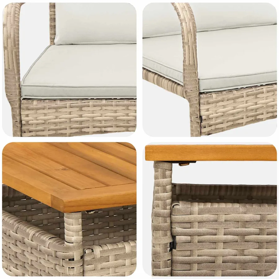 Ensemble de jardin avec coussin acier - 7