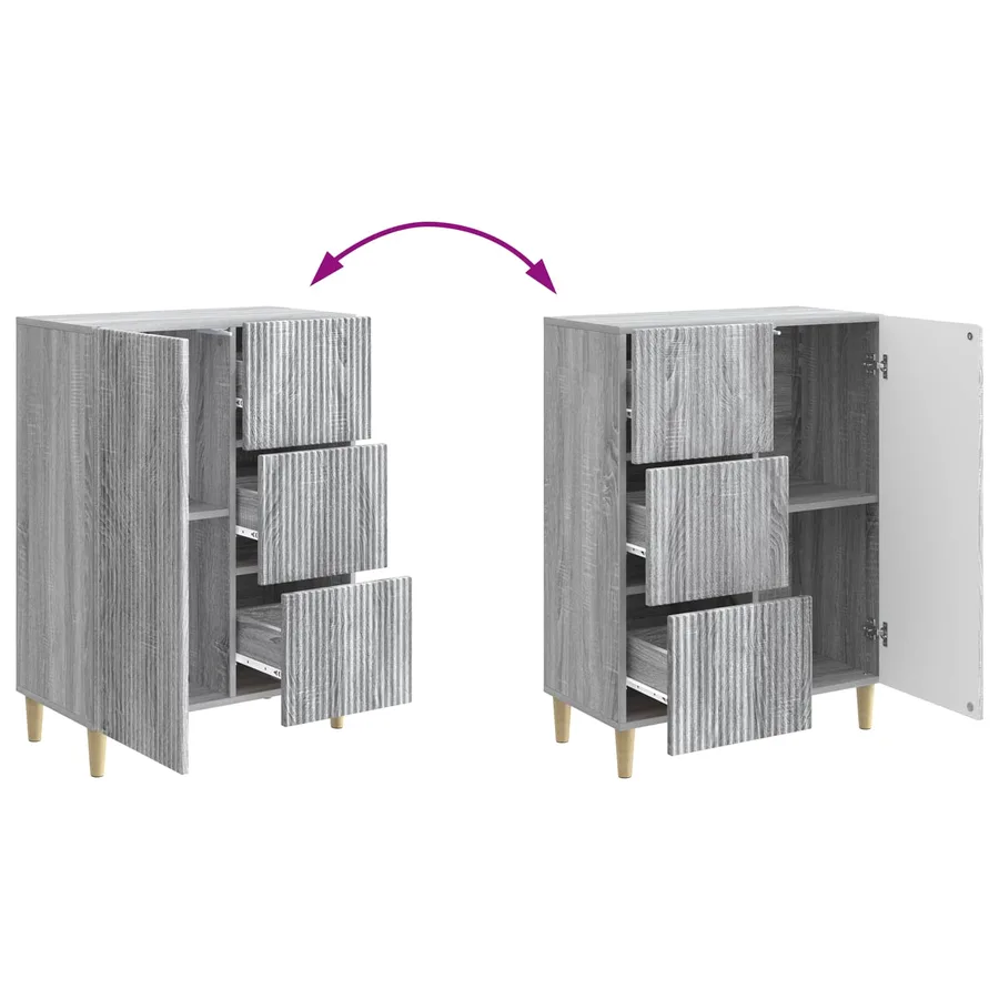 Buffet Sonoma gris 66 x 34,5 x 90 cm Bois d'ingénierie - 10