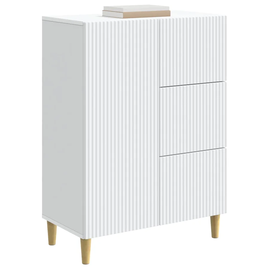 Buffet Blanc 66 x 34,5 x 90 cm Bois d'ingénierie - 3