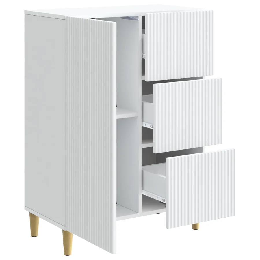 Buffet Blanc 66 x 34,5 x 90 cm Bois d'ingénierie - 5