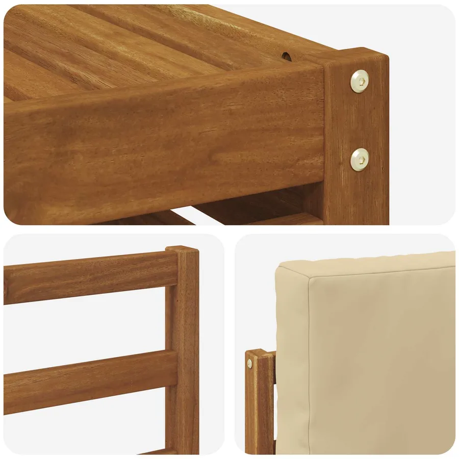 Ensemble de canapés d'extérieur 6 pcs Naturel et Beige - 7