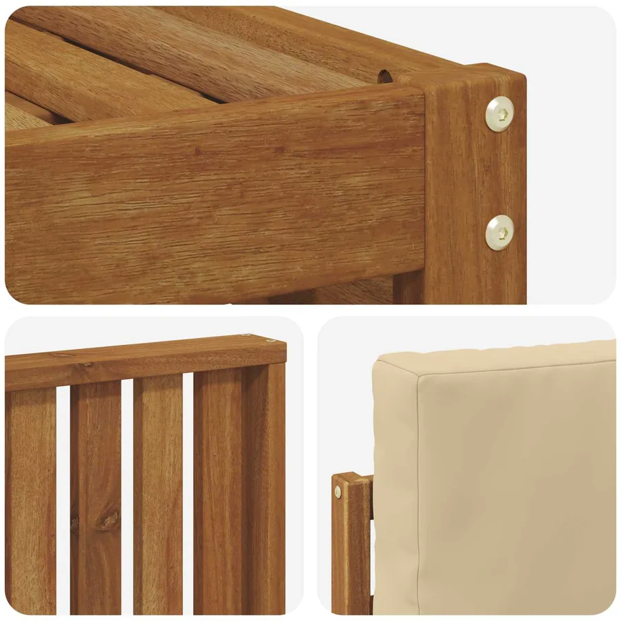 Ensemble de canapé d'angle avec coussin 6 pcs Naturel et Beige - 6