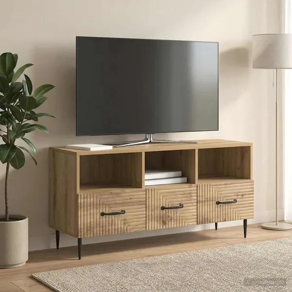 Meuble TV 102 x 34,5 x 50 cm Chêne artisanal Bois d'ingénierie