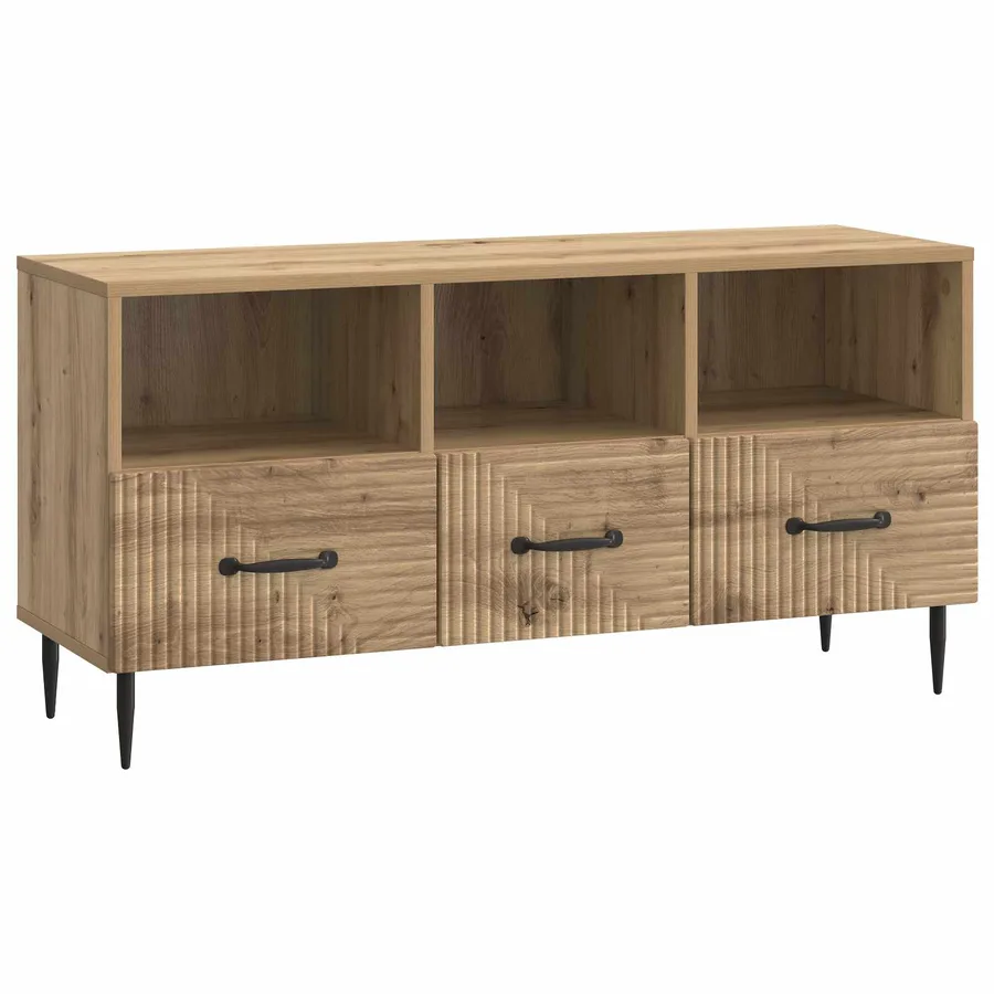Meuble TV 102 x 34,5 x 50 cm Chêne artisanal Bois d'ingénierie - 2