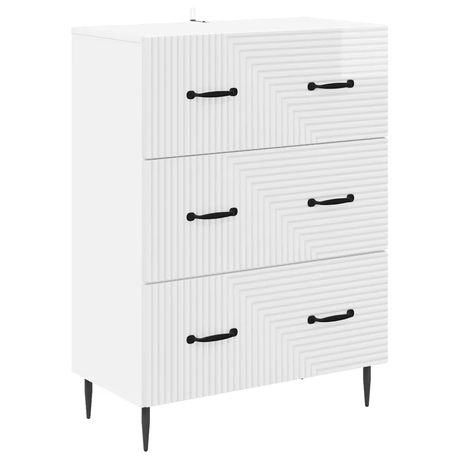 Armoire à tiroirs Blanc brillant 66 x 34,5 x 89,5 cm - 2