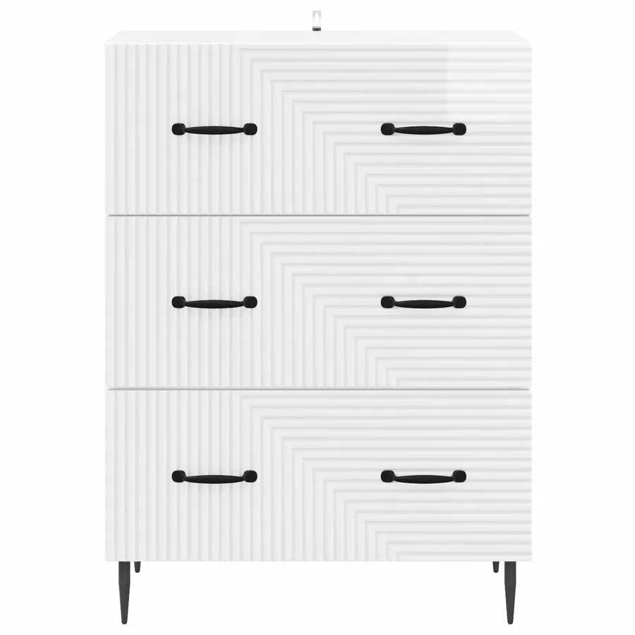 Armoire à tiroirs Blanc brillant 66 x 34,5 x 89,5 cm - 6