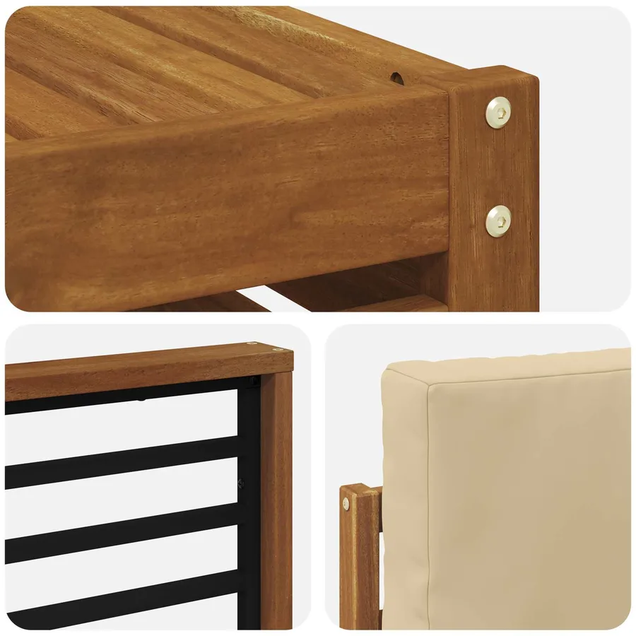 Ensemble de canapés d'extérieur 6 pcs Naturel et Beige - 7