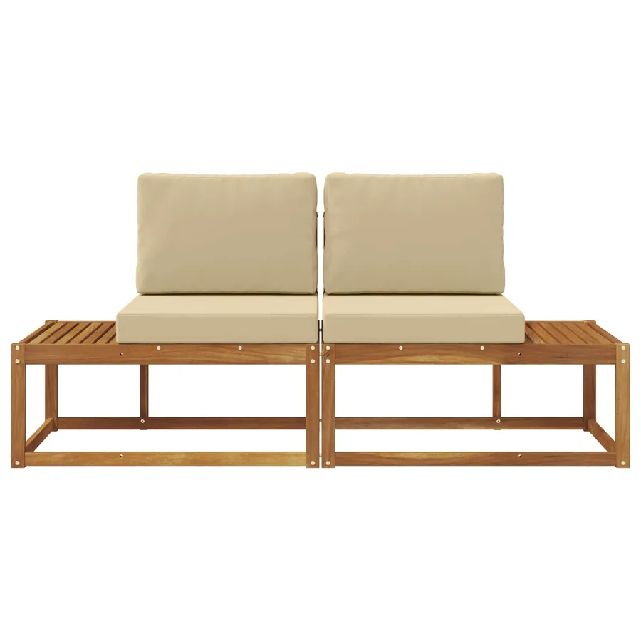Canapé d'extérieur en bout 2 Pièce Naturel et Beige - 5