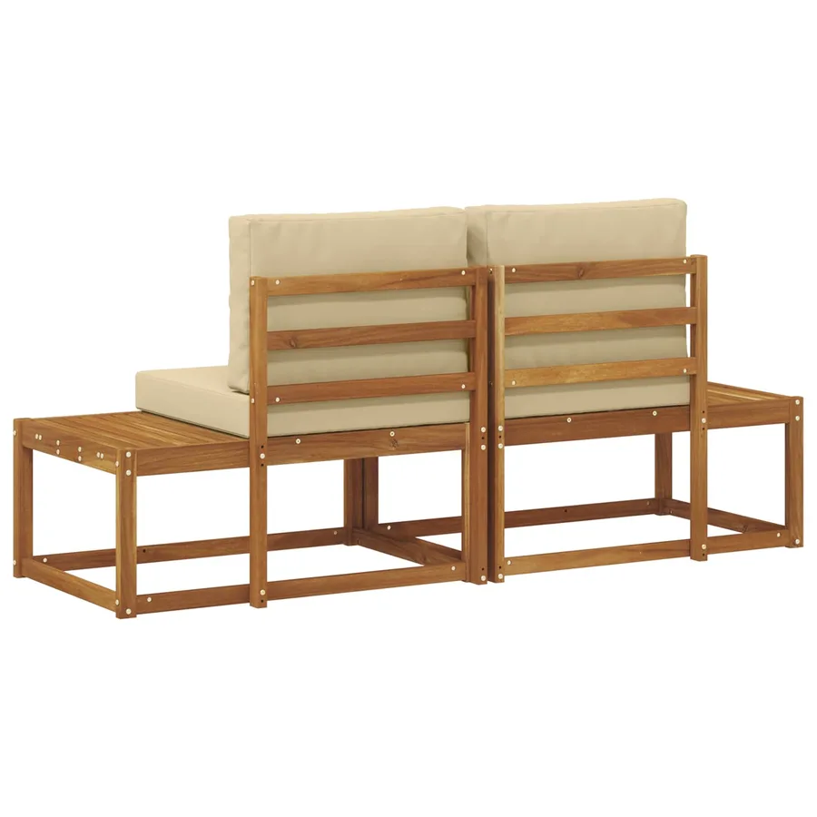 Canapé d'extérieur en bout 2 Pièce Naturel et Beige - 7