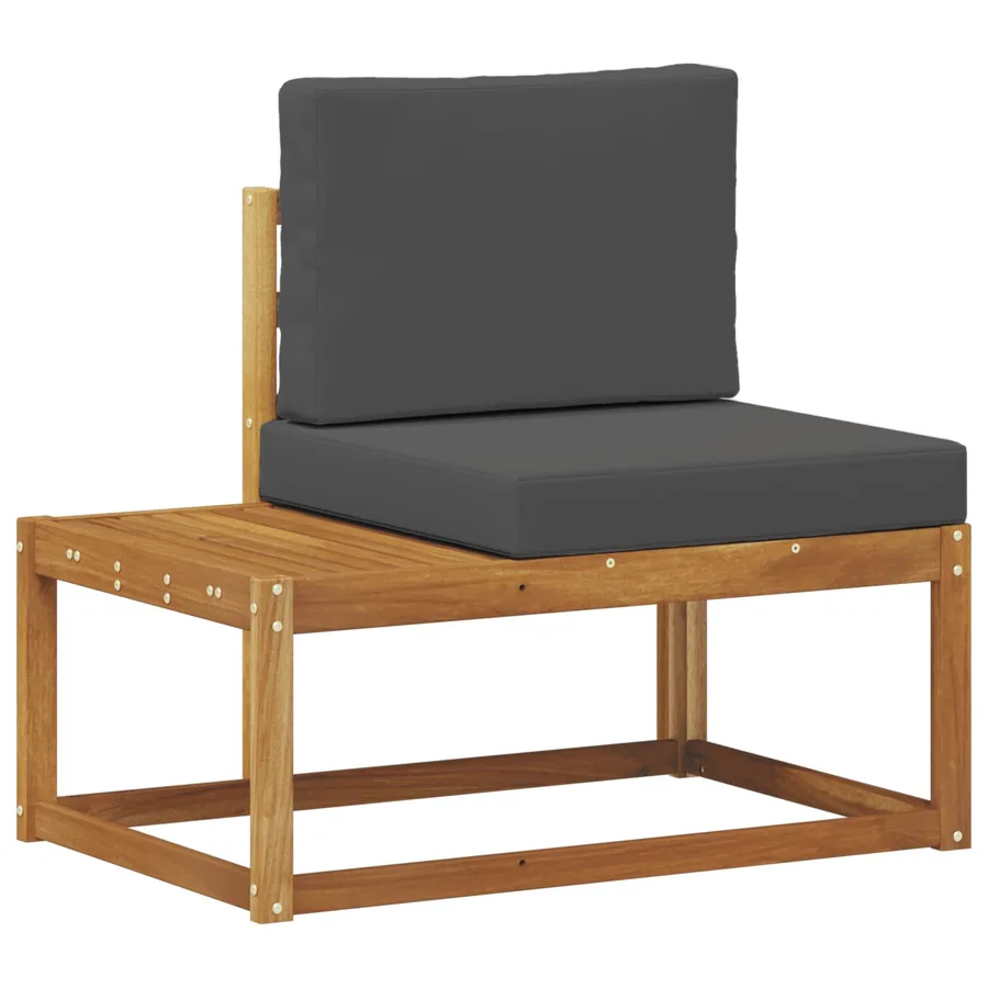 Ensemble de canapés d'extérieur avec coussin 3 pcs Naturel - 5