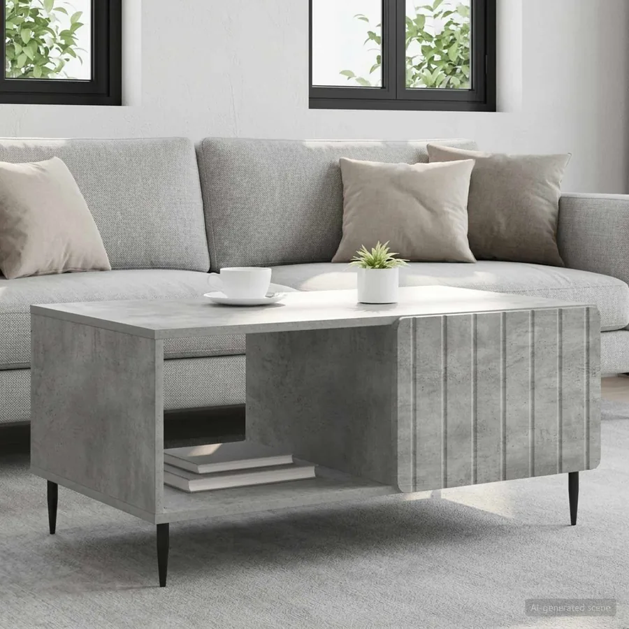 Table basse Gris béton 90 x 50 x 40 cm Bois d'ingénierie