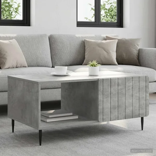 Table basse Gris béton 90 x 50 x 40 cm Bois d'ingénierie