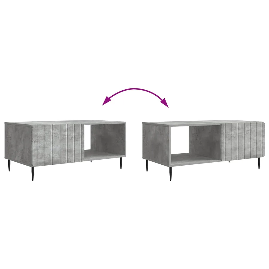 Table basse Gris béton 90 x 50 x 40 cm Bois d'ingénierie - 10