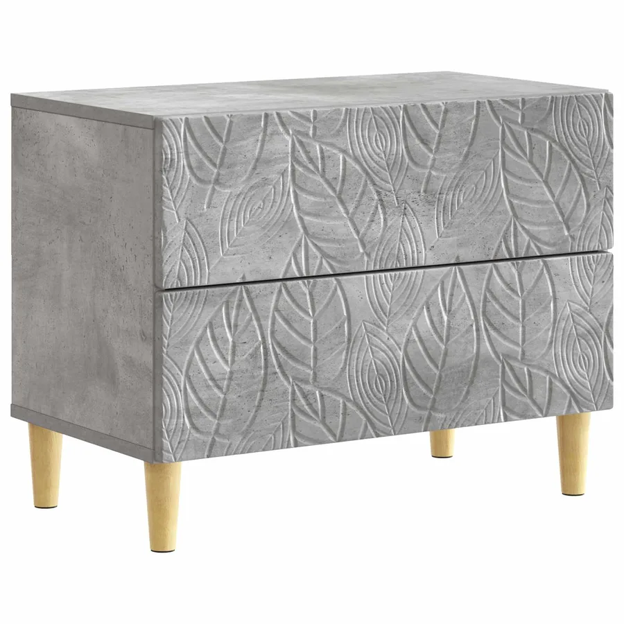 Table de chevet Gris béton 62 x 34,5 x 48 cm Bois d'ingénierie - 2