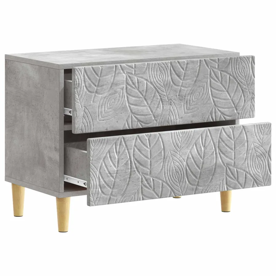 Table de chevet Gris béton 62 x 34,5 x 48 cm Bois d'ingénierie - 3
