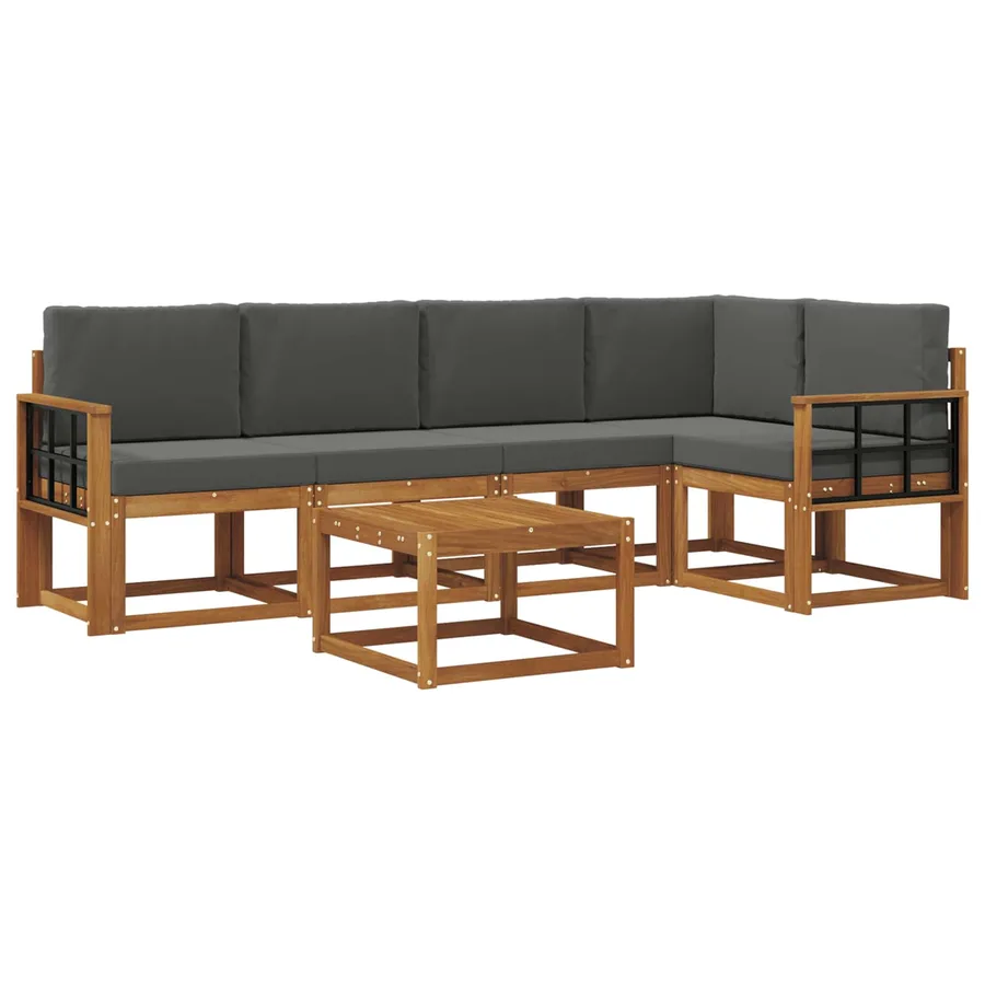 Ensemble de canapés d'extérieur 6 pcs Naturel et Anthracite - 2