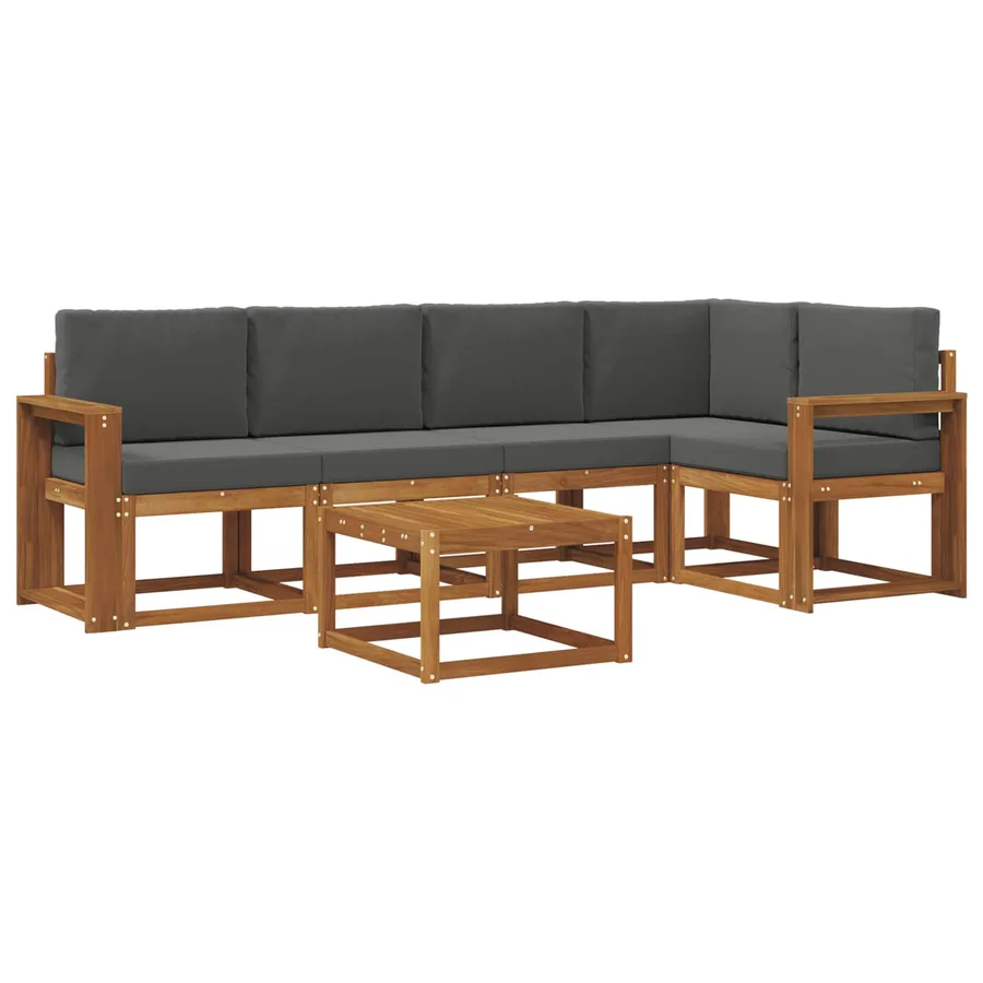 Ensemble de canapés d'extérieur 6 pcs Naturel et Anthracite - 2