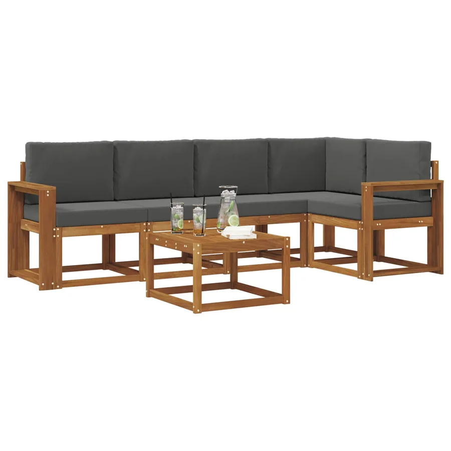 Ensemble de canapés d'extérieur 6 pcs Naturel et Anthracite - 3