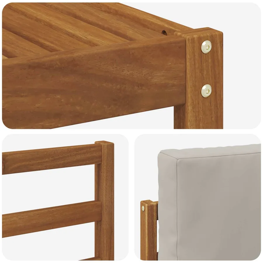Ensemble de canapés d'extérieur 6 pcs Gris Naturel et Clair - 7