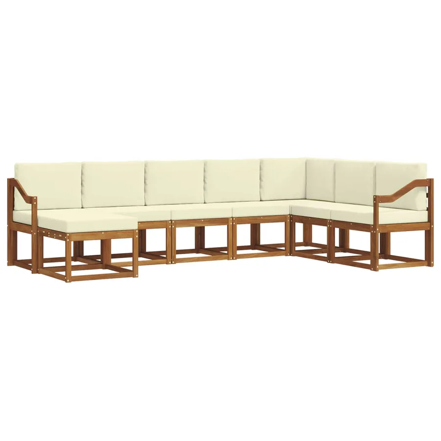 Ensemble de canapés d'extérieur 8 pcs Naturel et Crème - 2
