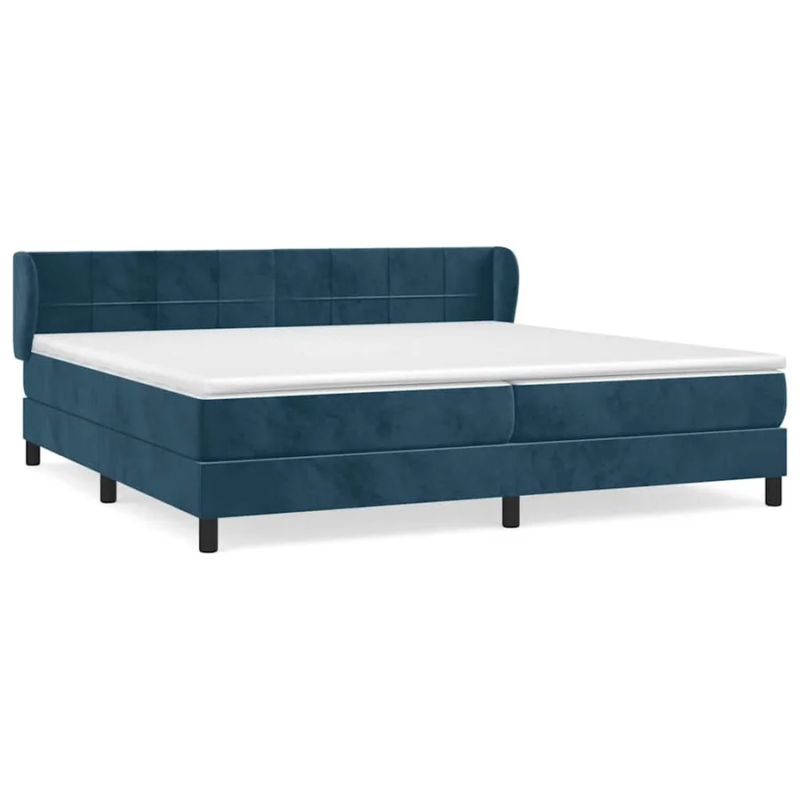 Sommier à lattes de lit et matelas Bleu foncé 200x200cm Velours - 2