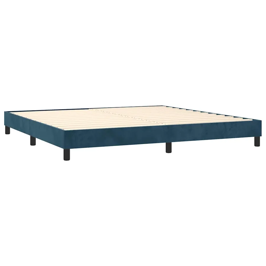 Sommier à lattes de lit et matelas Bleu foncé 200x200cm Velours - 4