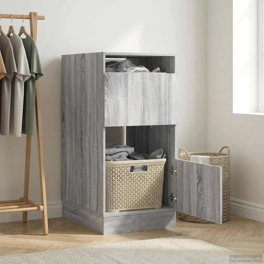 Armoire à Laver avec stockage Gris Sonoma Bois d'ingénierie