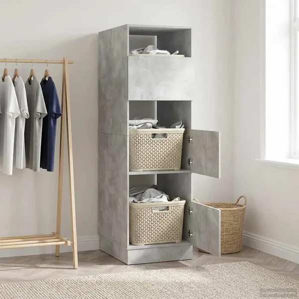 Armoire à Laver Béton 50 x 68 x 162 cm Bois d'ingénierie