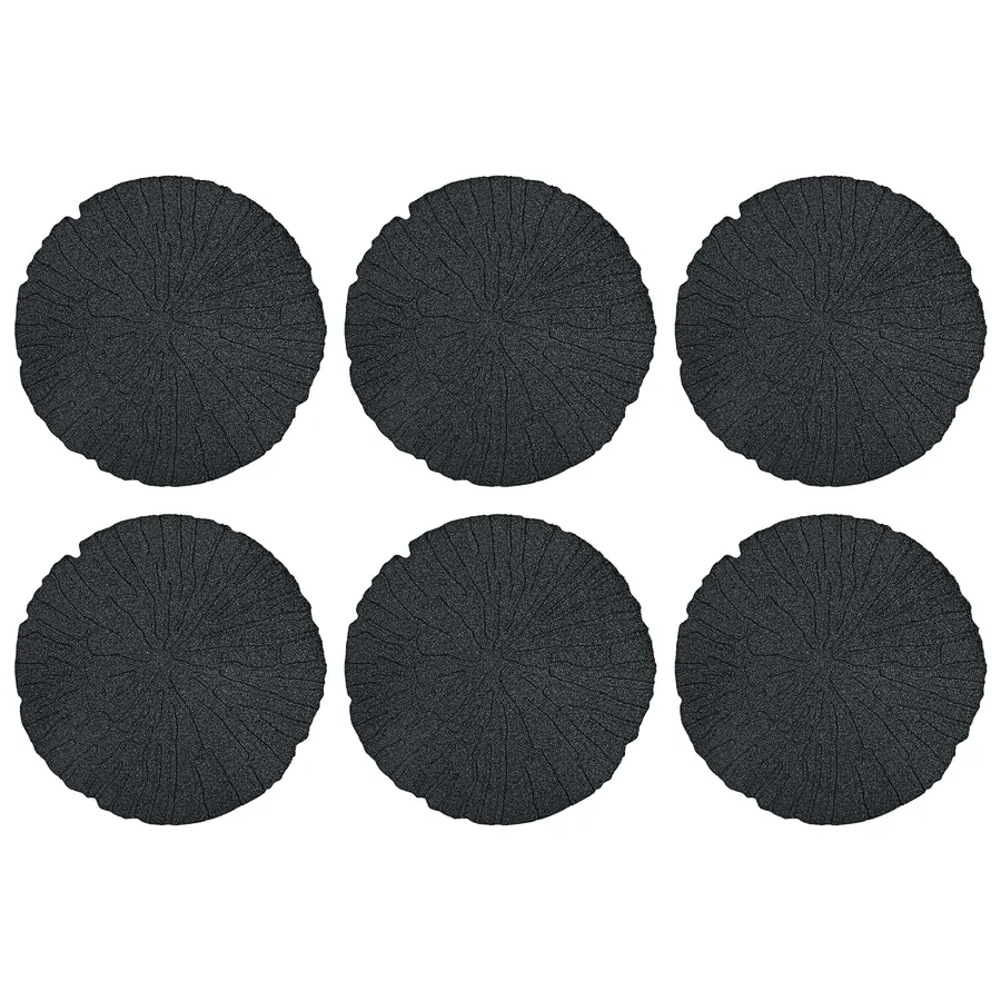 Pierre de marchage 6 pcs Noir Ø 45 x 1,8 cm Caoutchouc - 2