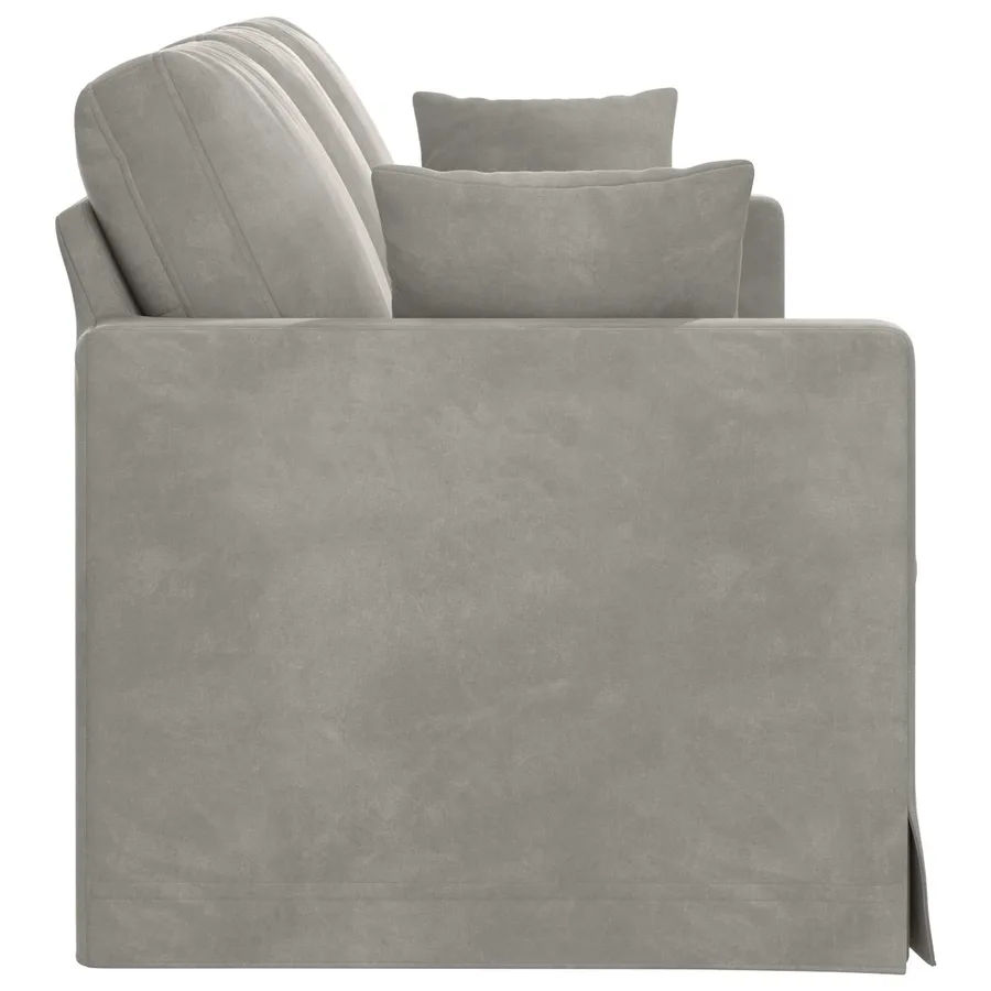 Canapé Gris clair 198 x 78 x 80 cm Velours - 5