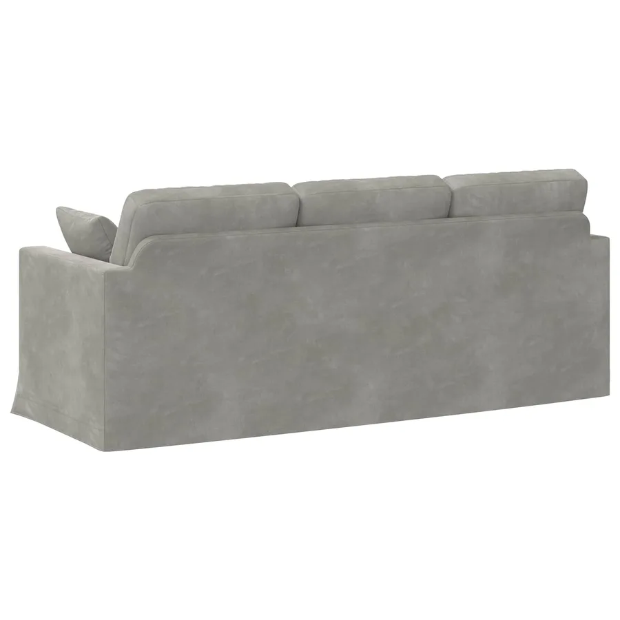 Canapé Gris clair 198 x 78 x 80 cm Velours - 6