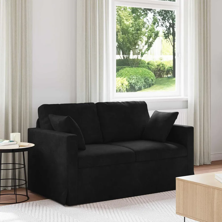 Canapé Noir 138 x 78 x 80 cm Velours