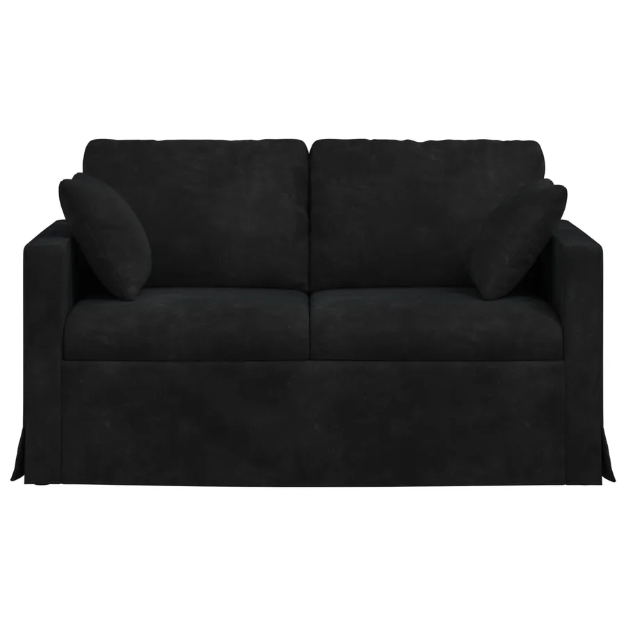 Canapé Noir 138 x 78 x 80 cm Velours - 4