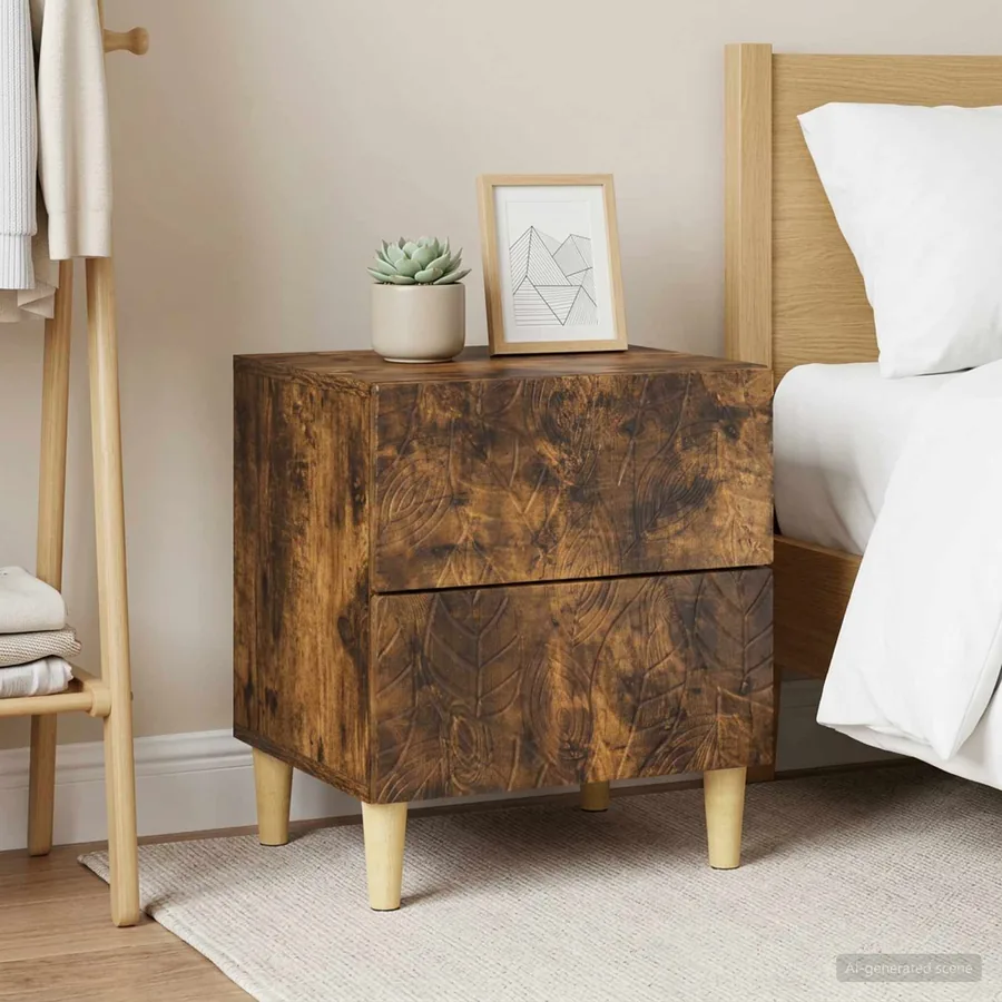 Table de chevet 2 pcs Chêne fumé 43 x 34,5 x 48 cm