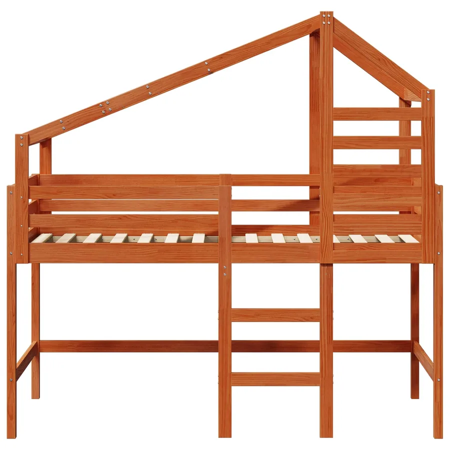 Cadre de lit mezzanine Brun Ciré 90 x 190 cm Pin massif - 6