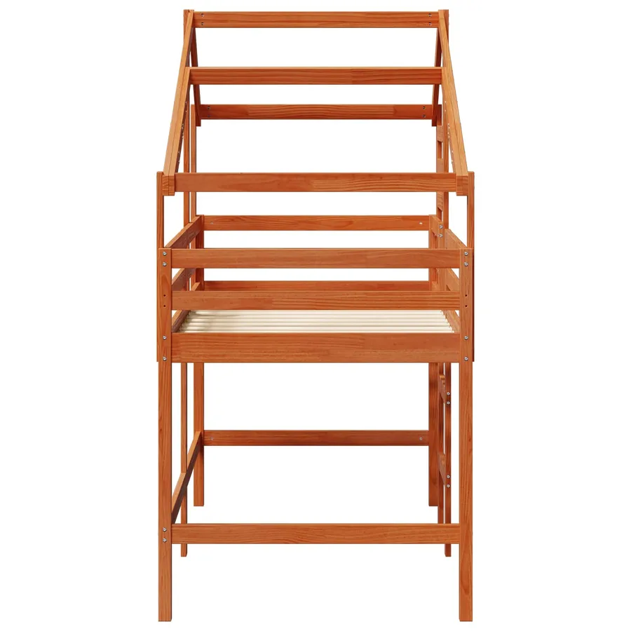 Cadre de lit mezzanine Brun Ciré 90 x 190 cm Pin massif - 7