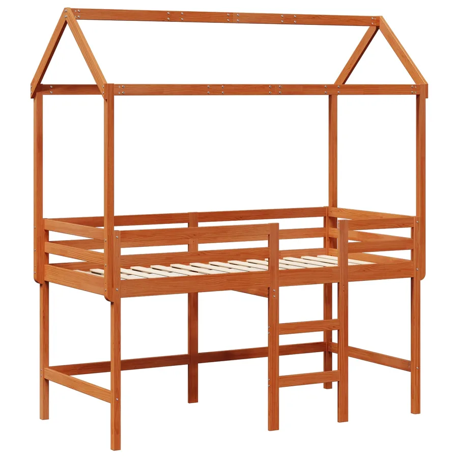 Cadre de lit mezzanine Brun Ciré 90 x 190 cm Pin massif - 5