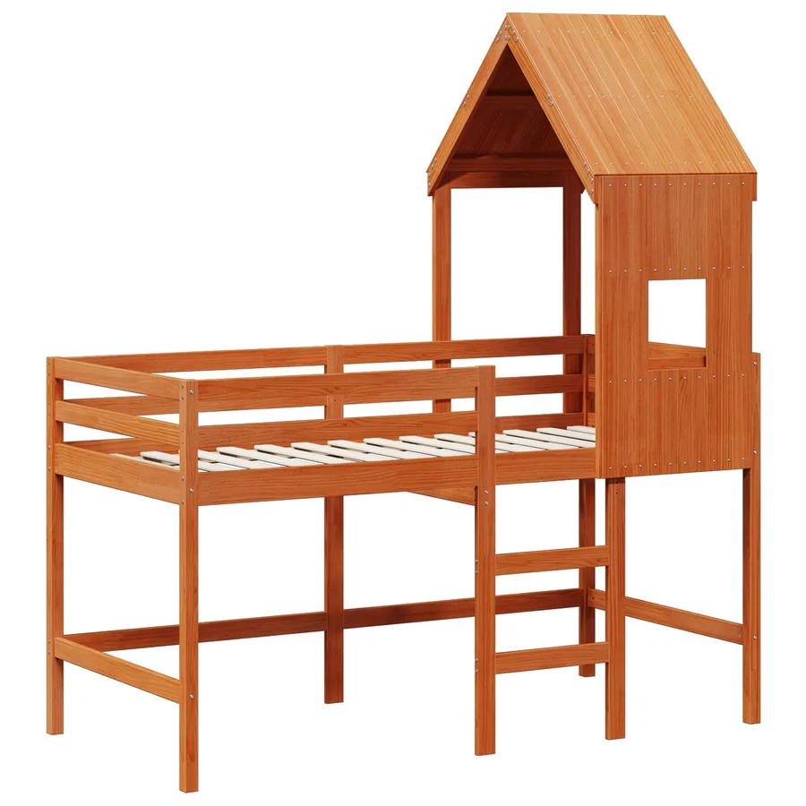 Cadre de lit mezzanine Brun Ciré 90 x 190 cm Pin massif - 5