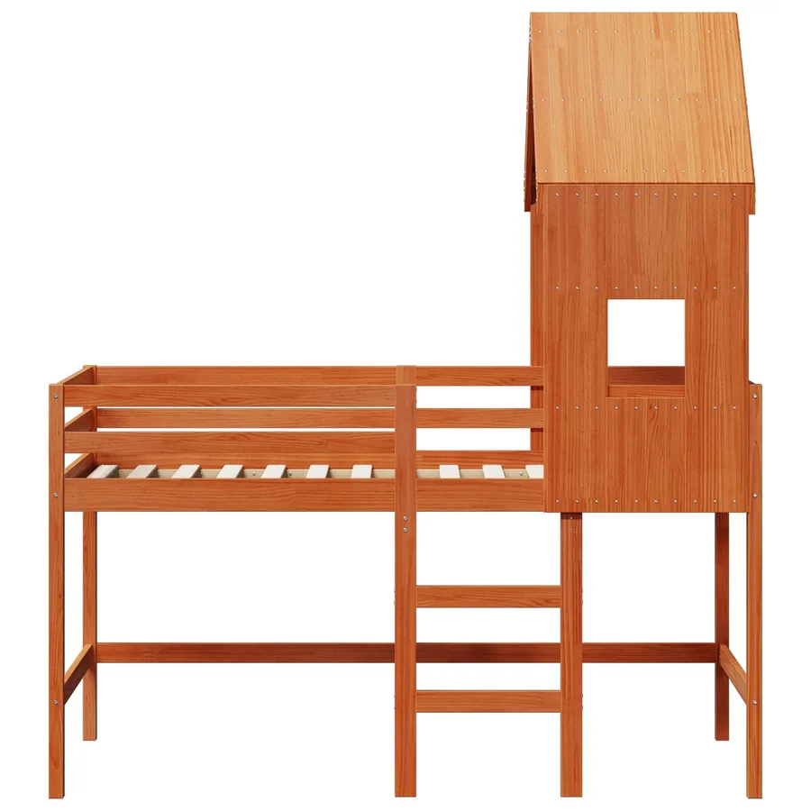 Cadre de lit mezzanine Brun Ciré 90 x 190 cm Pin massif - 6