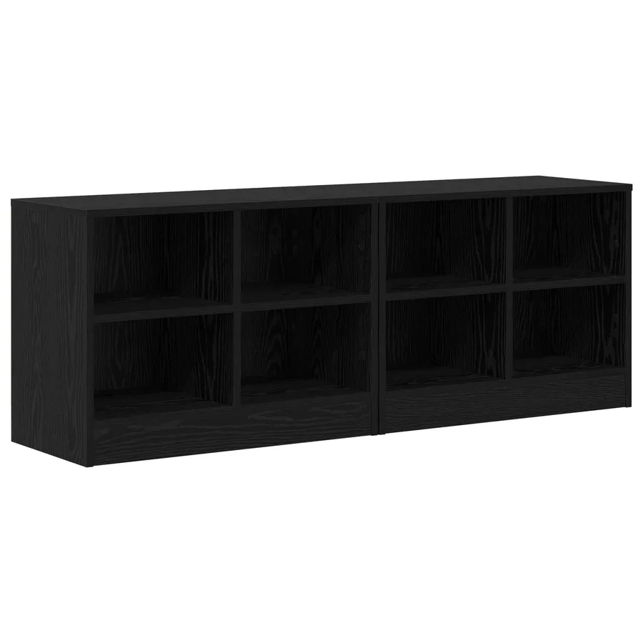 Armoire de lit avec étagère 2 pcs Chêne noir 66 x 33 x 48 cm - 2