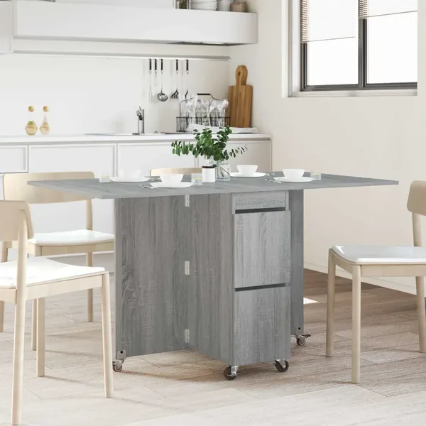Table à dîner 140 x 80 x 77 cm Bois d'ingénierie Sonoma gris