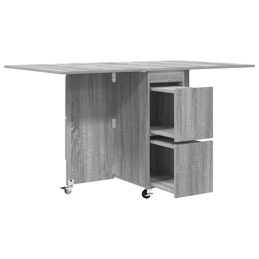 Table à dîner 140 x 80 x 77 cm Bois d'ingénierie Sonoma gris - 5