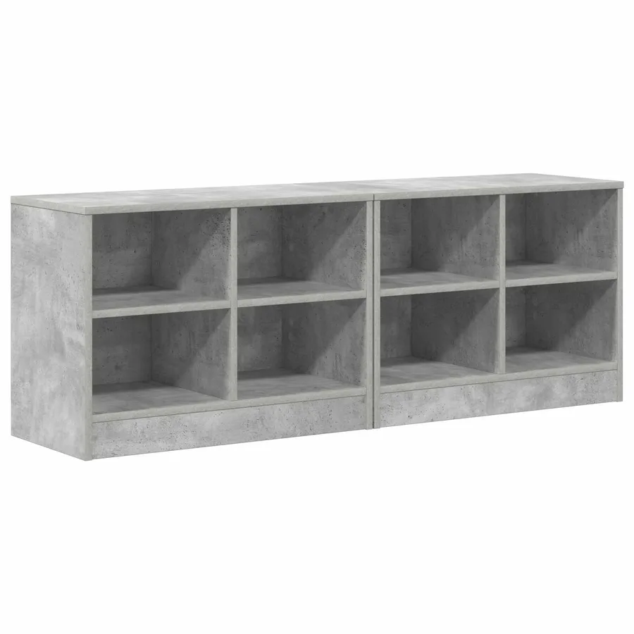 Armoire de lit avec étagère 2 pcs Gris béton 66 x 33 x 48 cm - 2