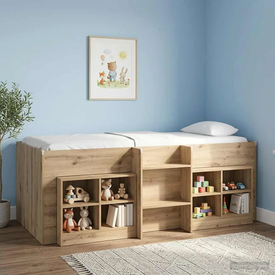 Armoire de lit 2 pc Chêne artisanal 66 x 33 x 48 cm