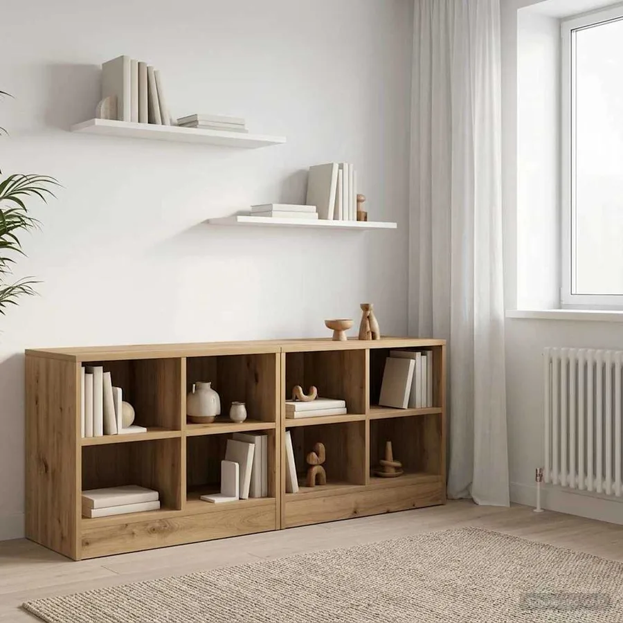 Armoire de lit 2 pc Chêne artisanal 66 x 33 x 48 cm - 3