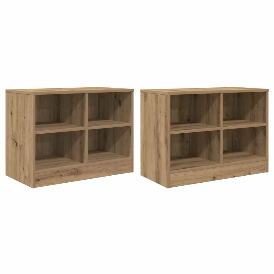 Armoire de lit 2 pc Chêne artisanal 66 x 33 x 48 cm - 4